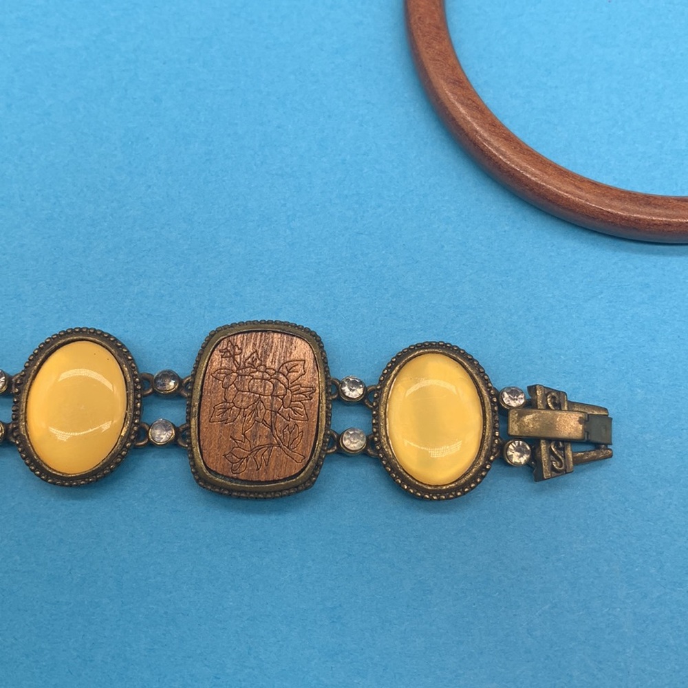 Wooden bracelets,bangle,stretch,link and beads - Picture 5 of 8